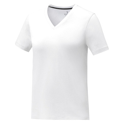 Somoto T-Shirt mit V-Ausschnitt für Damen, weiss, L