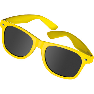 Sonnenbrille aus Kunststoff im Nerdlook, UV 400 Schutz, gelb
