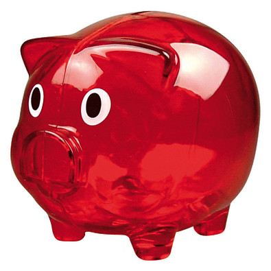 Sparschwein Richy, Transparent Rot