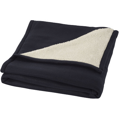 SEASONS Plaid-Decke Springwood aus Soft- und Sherpa-Fleece, dunkelblau