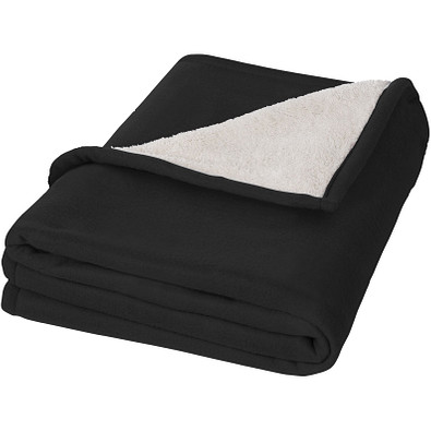 SEASONS Plaid-Decke Springwood aus Soft- und Sherpa-Fleece, schwarz/weiß