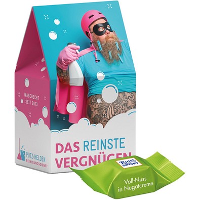 Standbodenbox, Ritter SPORT Schokowürfel Vollnuss Nougatcreme, inkl. Druck