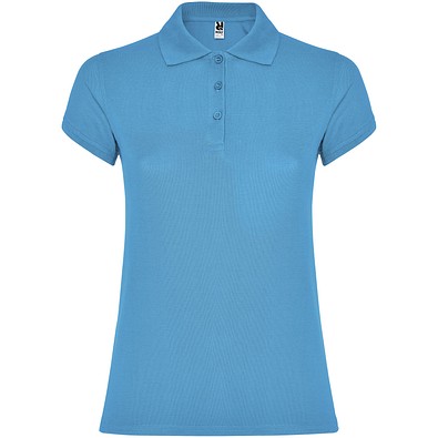 Star Poloshirt für Damen, türkis, 2XL