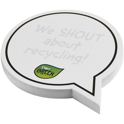 Sticky-Mate® sprechblasenförmige recycelte Haftnotizen, weiss