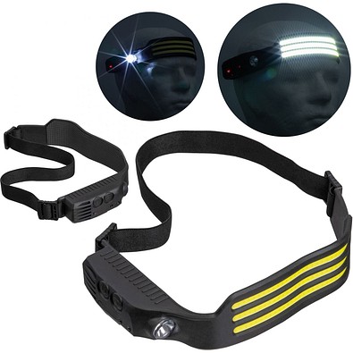 Stirnlampe mit COB Leuchten  , schwarz