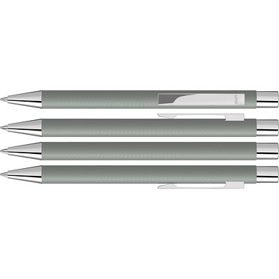 uma® Metall-Kugelschreiber Straight SI, blaue Mine, grau