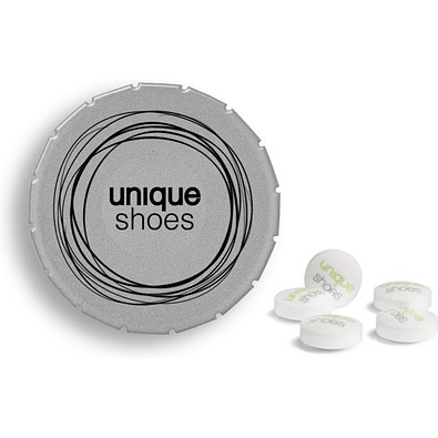 Super Mini Clic Clac Box, 12 g, Sweetprints Pfefferminz, silber, inkl. Druck