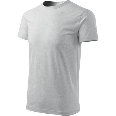 T-Shirt Herren Basic, 2XL, hellgrau melliert