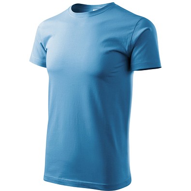 T-Shirt Herren Basic, 4XL, azureblau