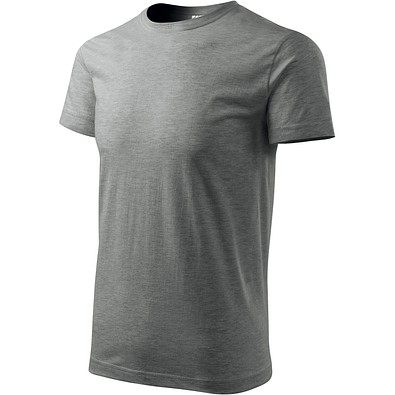 T-Shirt Herren Basic, 4XL, dunkelgrau melliert