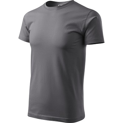 T-Shirt Herren Basic, S, stahlgrau