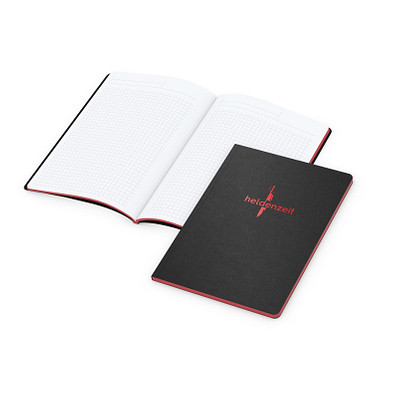 Geiger-Notes Tablet-Book A5 schwarz, Farbschnitt und Prägung in rot