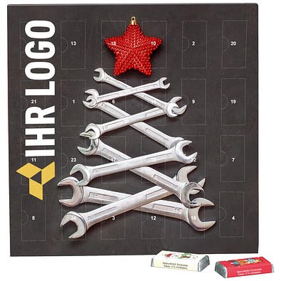 Täfelchen Adventskalender, Sarotti Täfelchen, Schraubenschlüssel-Tanne