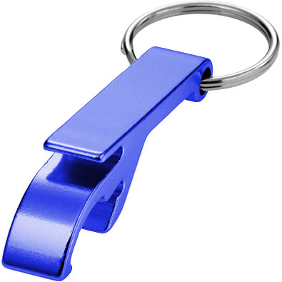 Schlüsselanhänger Tao mit Flaschen- und Dosenöffner, blau