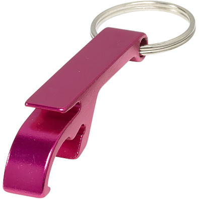 Schlüsselanhänger Tao mit Flaschen- und Dosenöffner, magenta