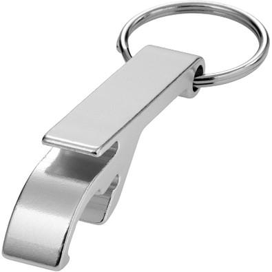 Schlüsselanhänger Tao mit Flaschen- und Dosenöffner, silber