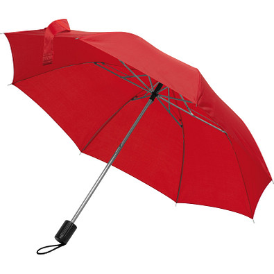 Teleskop-Taschenschirm aus Polyester mit Schutzhülle, rot