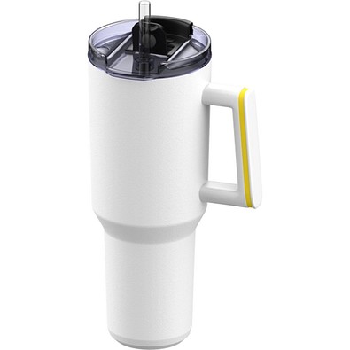 Thermobecher RETUMBLER-myKINGS CANYON 1200, weiß, Ring gelb