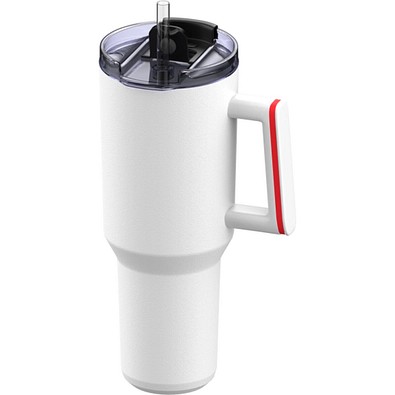 Thermobecher RETUMBLER-myKINGS CANYON 1200, weiß, Ring rot