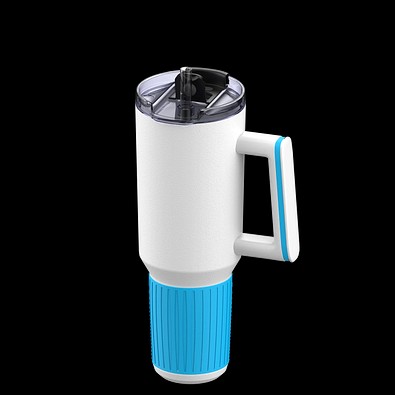 Thermobecher RETUMBLER-myKINGS CANYON 900, weiß/cyan