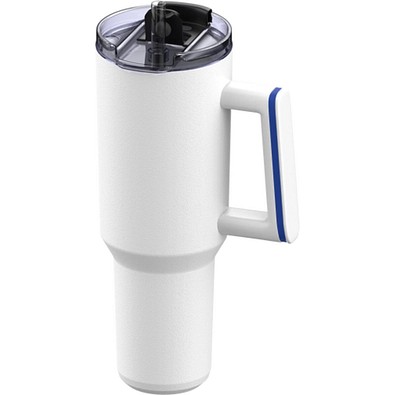 Thermobecher RETUMBLER-myKINGS CANYON 900, weiß, Ring blau