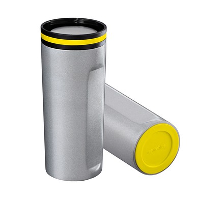 Thermobecher RETUMBLER-mySTEELONE, silber/gelb