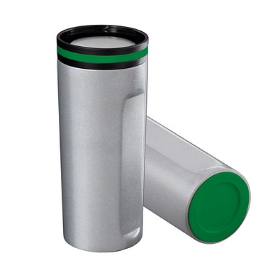 Thermobecher RETUMBLER-mySTEELONE, silber/grün