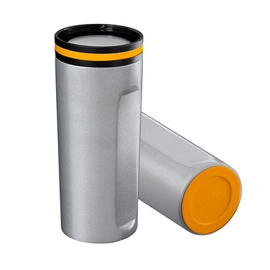 Thermobecher RETUMBLER-mySTEELONE, silber/orange