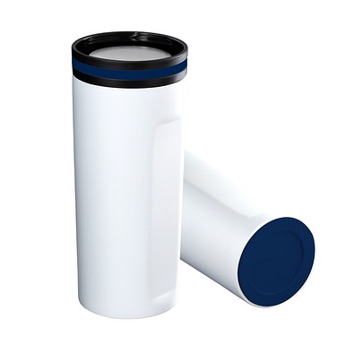Thermobecher RETUMBLER-mySTEELONE, weiß/dunkelblau
