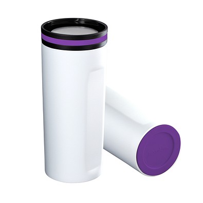 Thermobecher RETUMBLER-mySTEELONE, weiß/lila