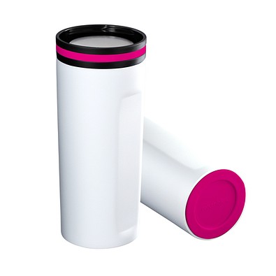 Thermobecher RETUMBLER-mySTEELONE, weiß/magenta