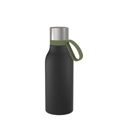 Thermotrinkflasche RETUMBLER-myNIZZA II 420 CERAMIC, schwarz, Ring dunkelgrün