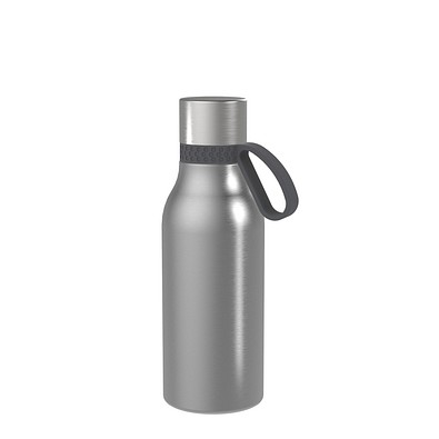 Thermotrinkflasche RETUMBLER-myNIZZA II 420 CERAMIC, silber, Ring anthrazit