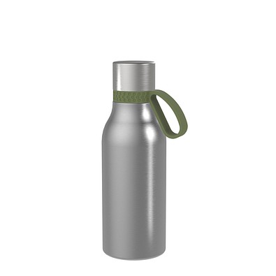 Thermotrinkflasche RETUMBLER-myNIZZA II 420 CERAMIC, silber, Ring dunkelgrün