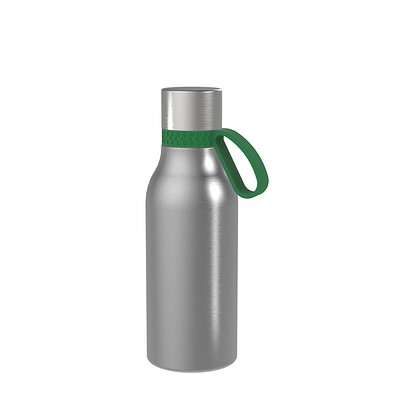 Thermotrinkflasche RETUMBLER-myNIZZA II 420 CERAMIC, silber, Ring grün