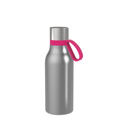 Thermotrinkflasche RETUMBLER-myNIZZA II 420 CERAMIC, silber, Ring magenta
