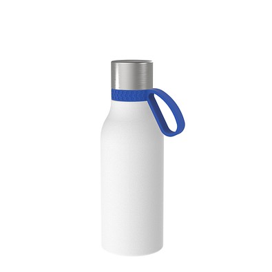 Thermotrinkflasche RETUMBLER-myNIZZA II 420 CERAMIC, weiß, Ring blau