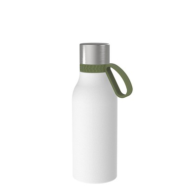 Thermotrinkflasche RETUMBLER-myNIZZA II 420 CERAMIC, weiß, Ring dunkelgrün