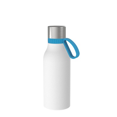 Thermotrinkflasche RETUMBLER-myNIZZA II 420 CERAMIC, weiß, Ring hellblau