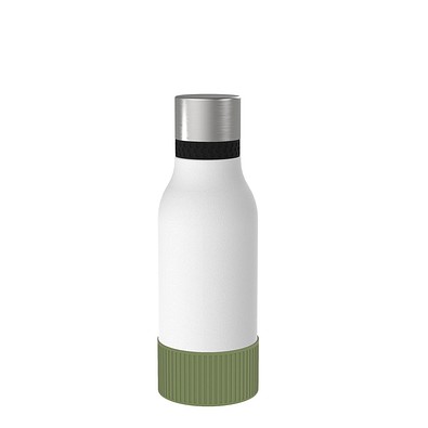Thermotrinkflasche RETUMBLER-myNIZZA II 420 CERAMIC, weiß, Sleeve dunkelgrün