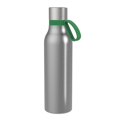 Thermotrinkflasche RETUMBLER-myNIZZA II 600 CERAMIC, silber, Ring grün
