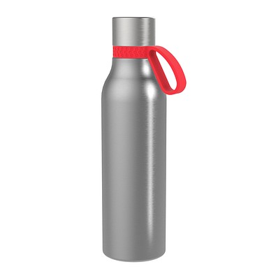 Thermotrinkflasche RETUMBLER-myNIZZA II 600 CERAMIC, silber, Ring rot