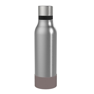 Thermotrinkflasche RETUMBLER-myNIZZA II 600 CERAMIC, silber, Sleeve braun