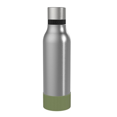 Thermotrinkflasche RETUMBLER-myNIZZA II 600 CERAMIC, silber, Sleeve dunkelgrün