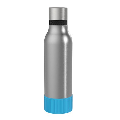 Thermotrinkflasche RETUMBLER-myNIZZA II 600 CERAMIC, silber, Sleeve hellblau