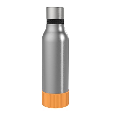 Thermotrinkflasche RETUMBLER-myNIZZA II 600 CERAMIC, silber, Sleeve orange