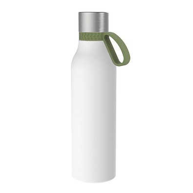 Thermotrinkflasche RETUMBLER-myNIZZA II 600 CERAMIC, weiß, Ring dunkelgrün