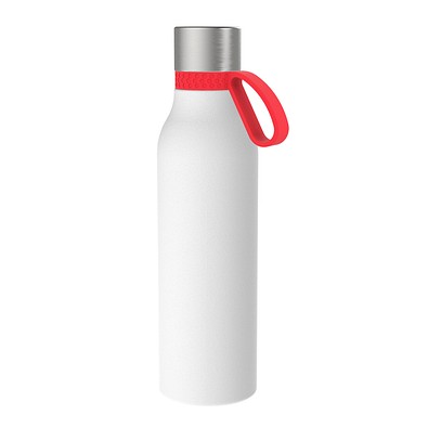 Thermotrinkflasche RETUMBLER-myNIZZA II 600 CERAMIC, weiß, Ring rot