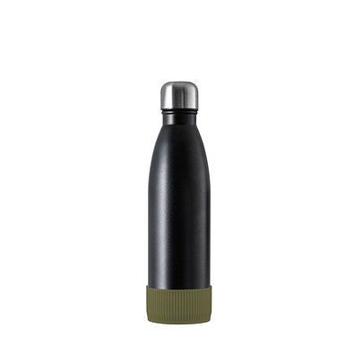 Thermotrinkflasche RETUMBLER-NIZZA, schwarz, Sleeve dunkelgrün