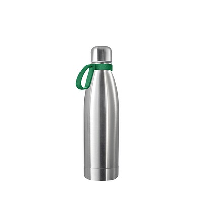 Thermotrinkflasche RETUMBLER-NIZZA, silber, Ring grün